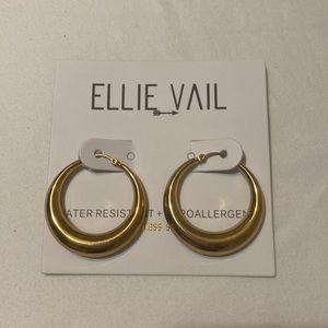 WATER RESISTANT + HYPOALLERGENIC Ellie Vail Stainless Steel Gold Hoops